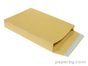 Плик с разш.50 mm, B4, 250х353, кафяв с лента, 90 г/м2