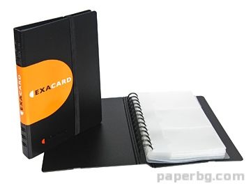 Визитник 120 виз., 20 сменяеми л.спир., Exacard, Exactive