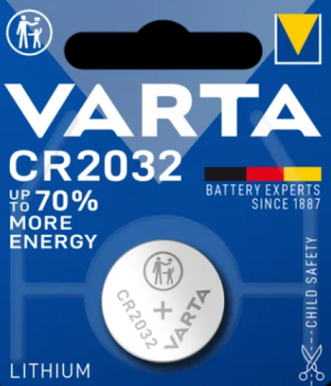 Литиева батерия, CR2032, 3 V, 1 бр., VARTA
